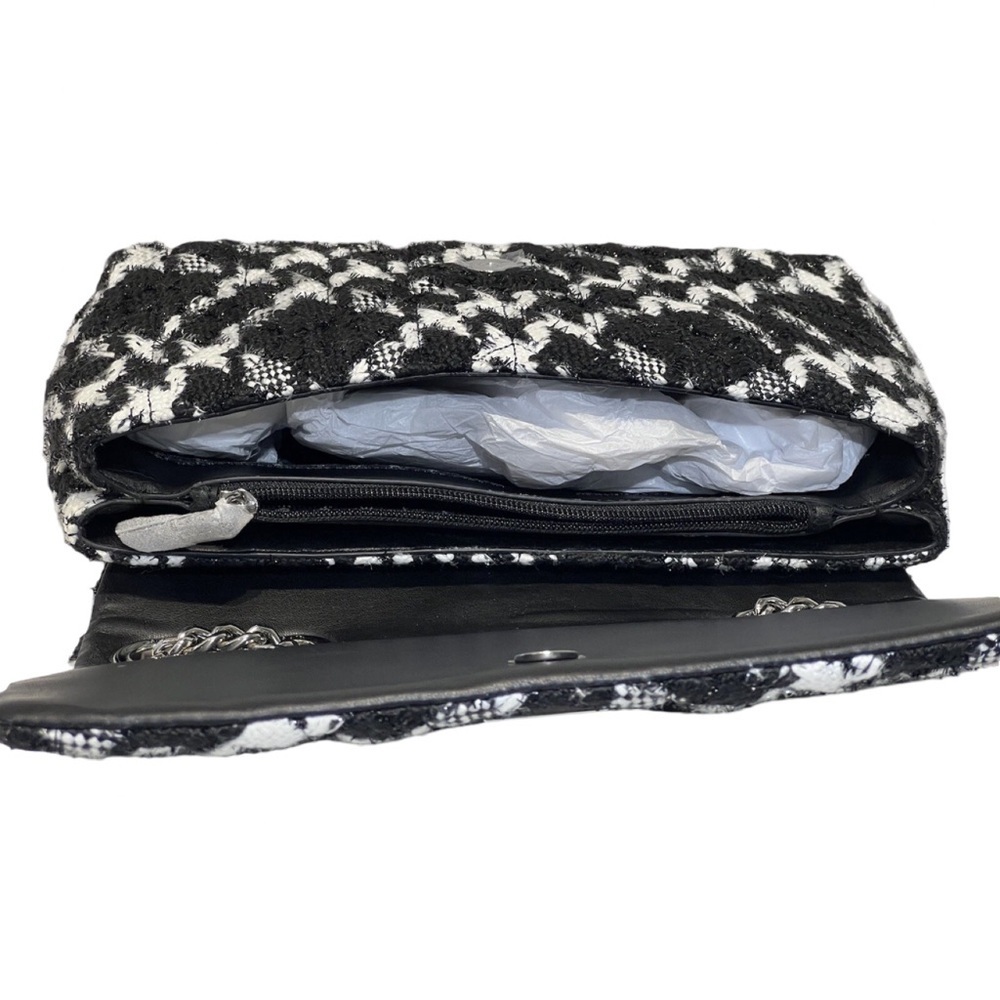 Karl Lagerfeld Paris Lafayette Black and White Tweed Crossbody Bag NWT - Picture 5 of 10
